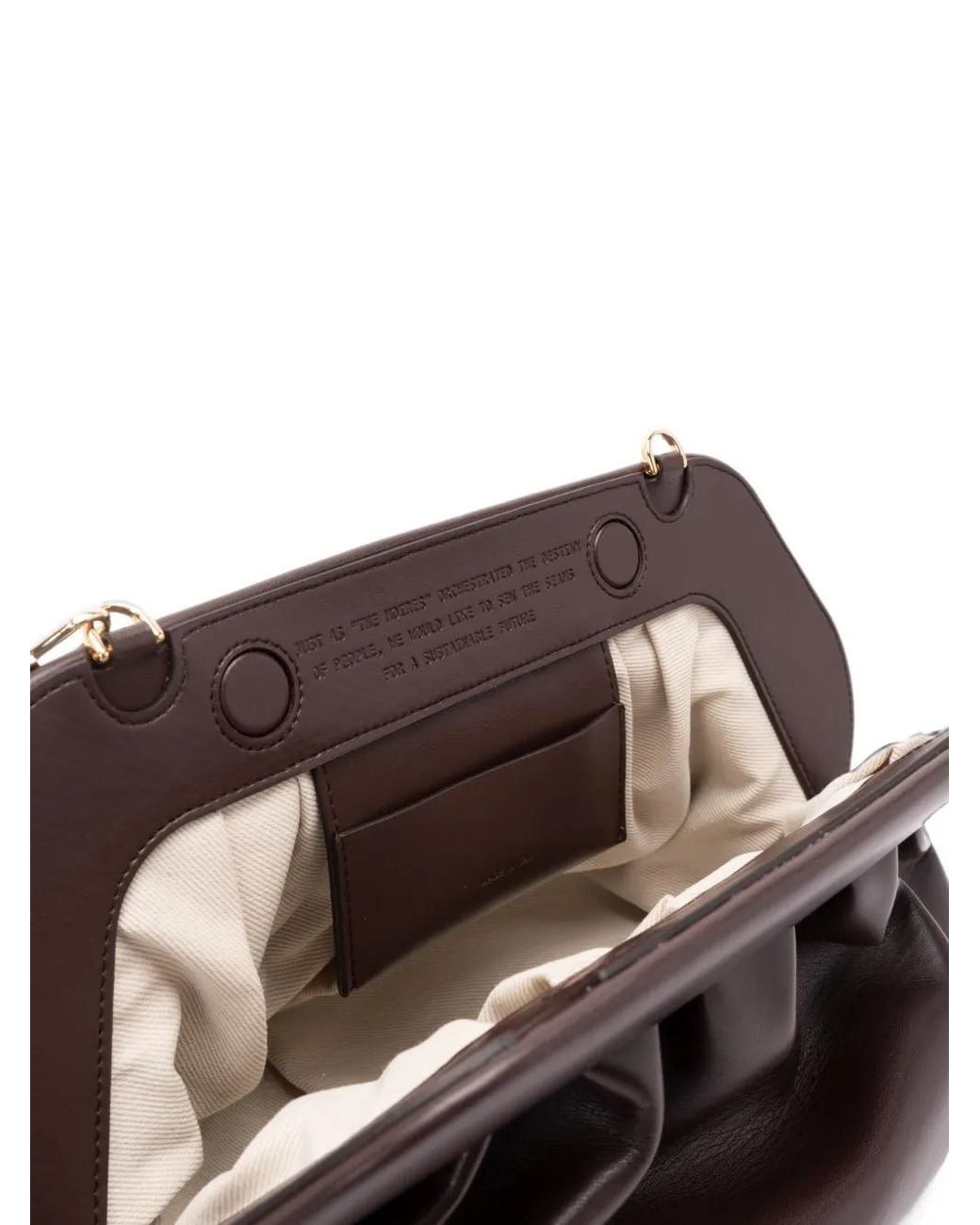 THEMOIRÈ Brown Bios Ruched Clutch Bag