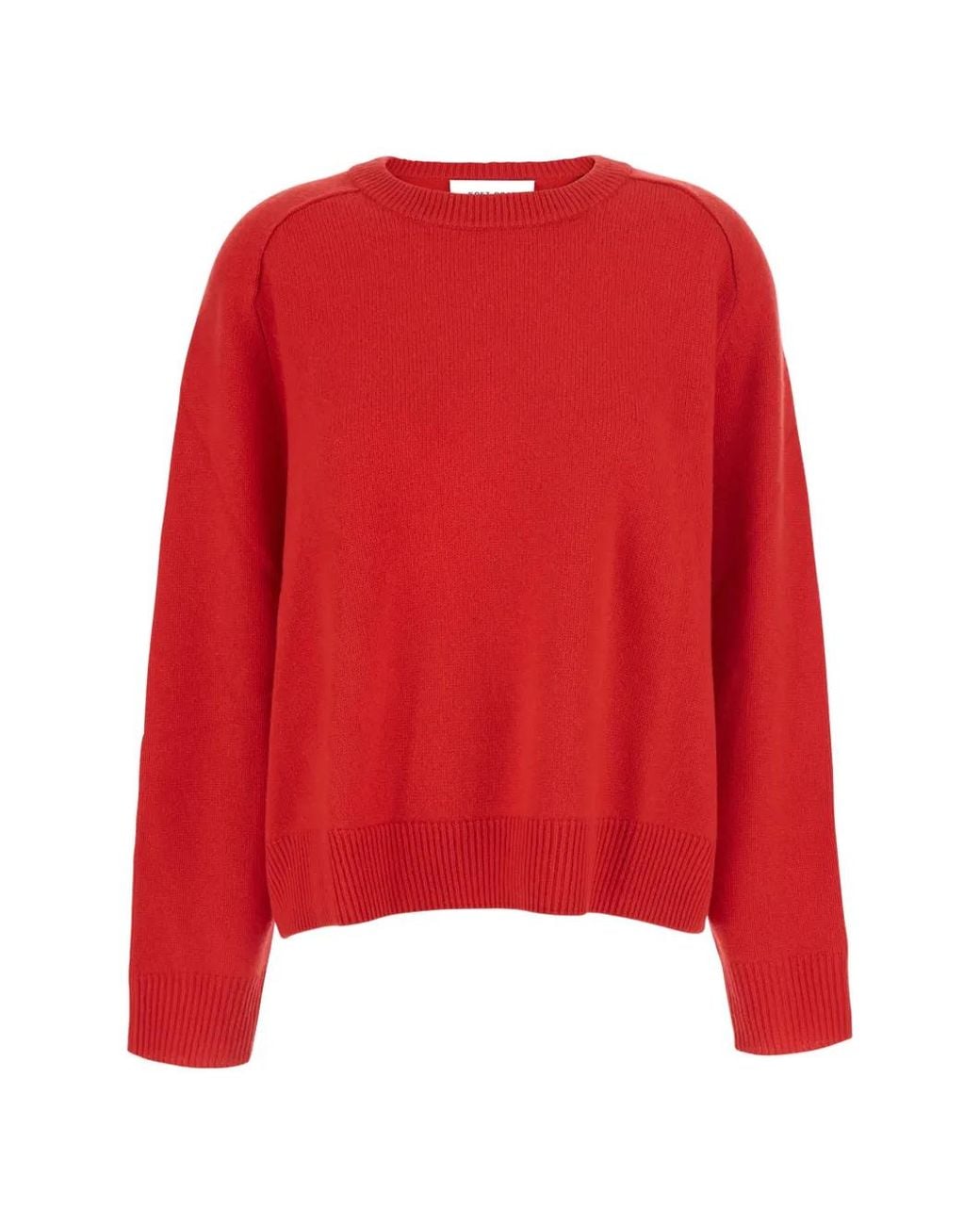 Soft Goat Red Crew-Neck Cashmere Sweater
