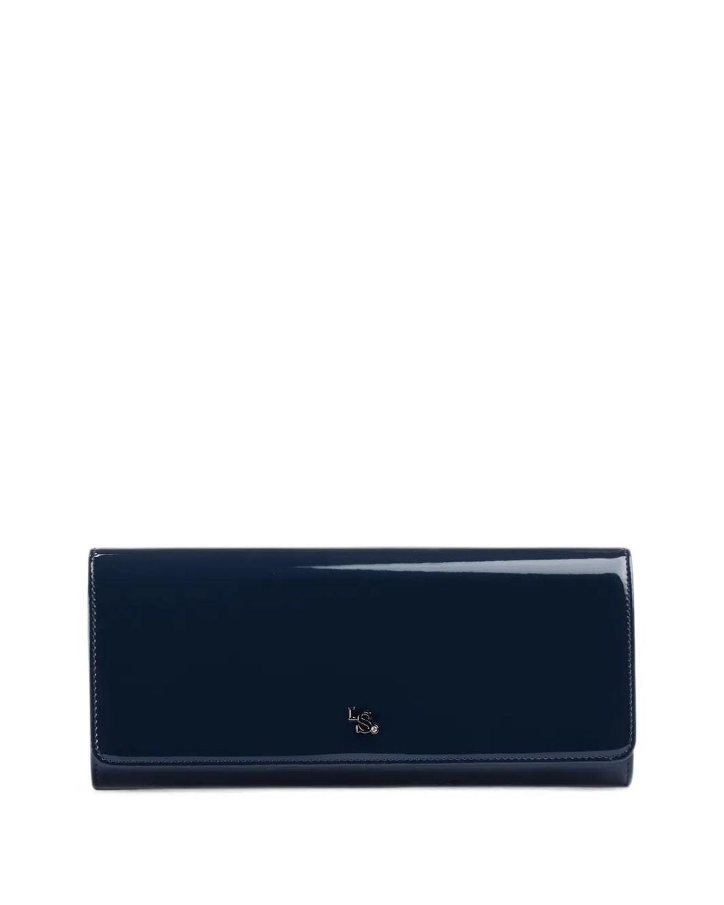 Le Silla Blue Logo-Plaque Patent-Finish Clutch Bag