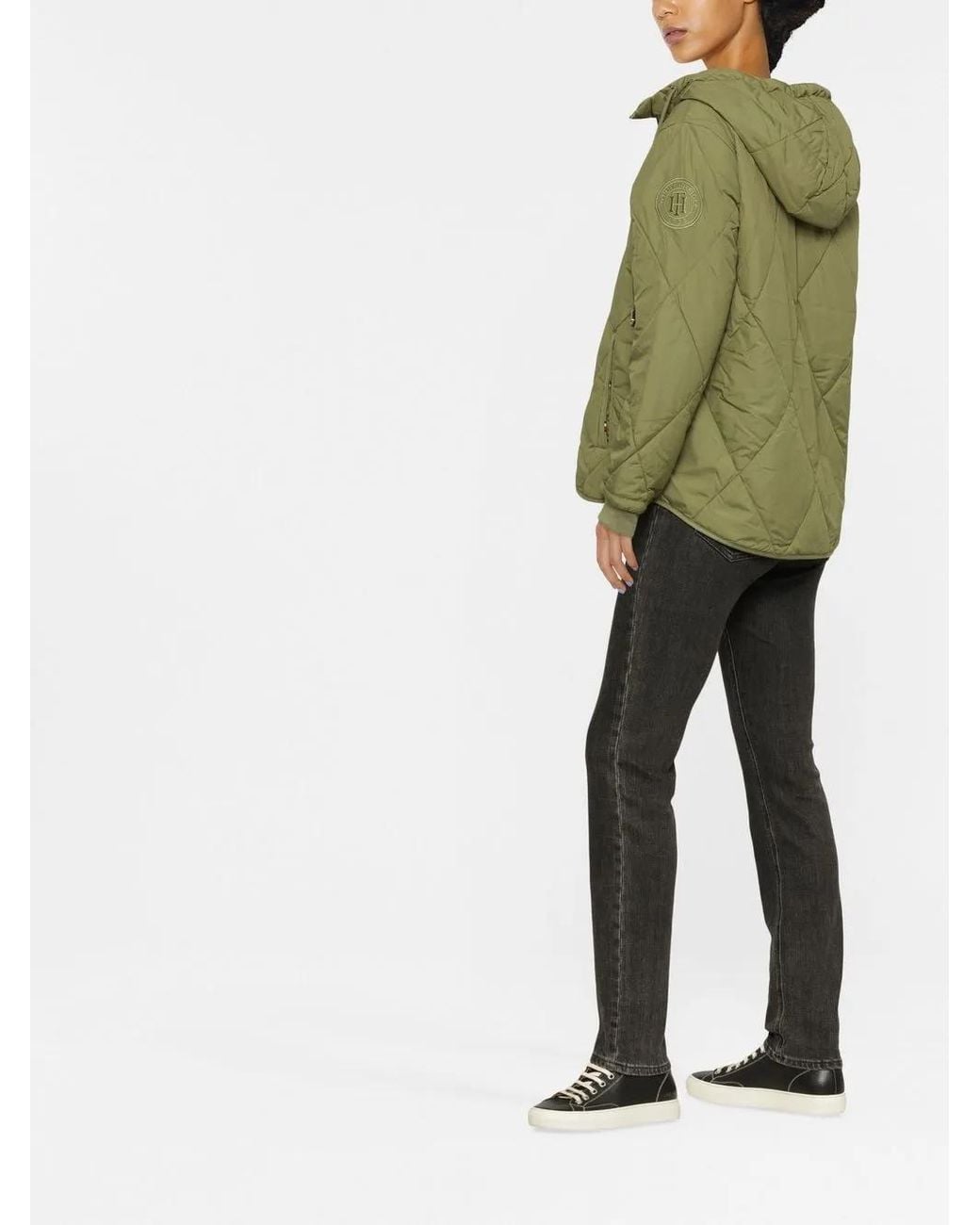 Tommy Hilfiger Green Drawstring-Hood Padded Jacket