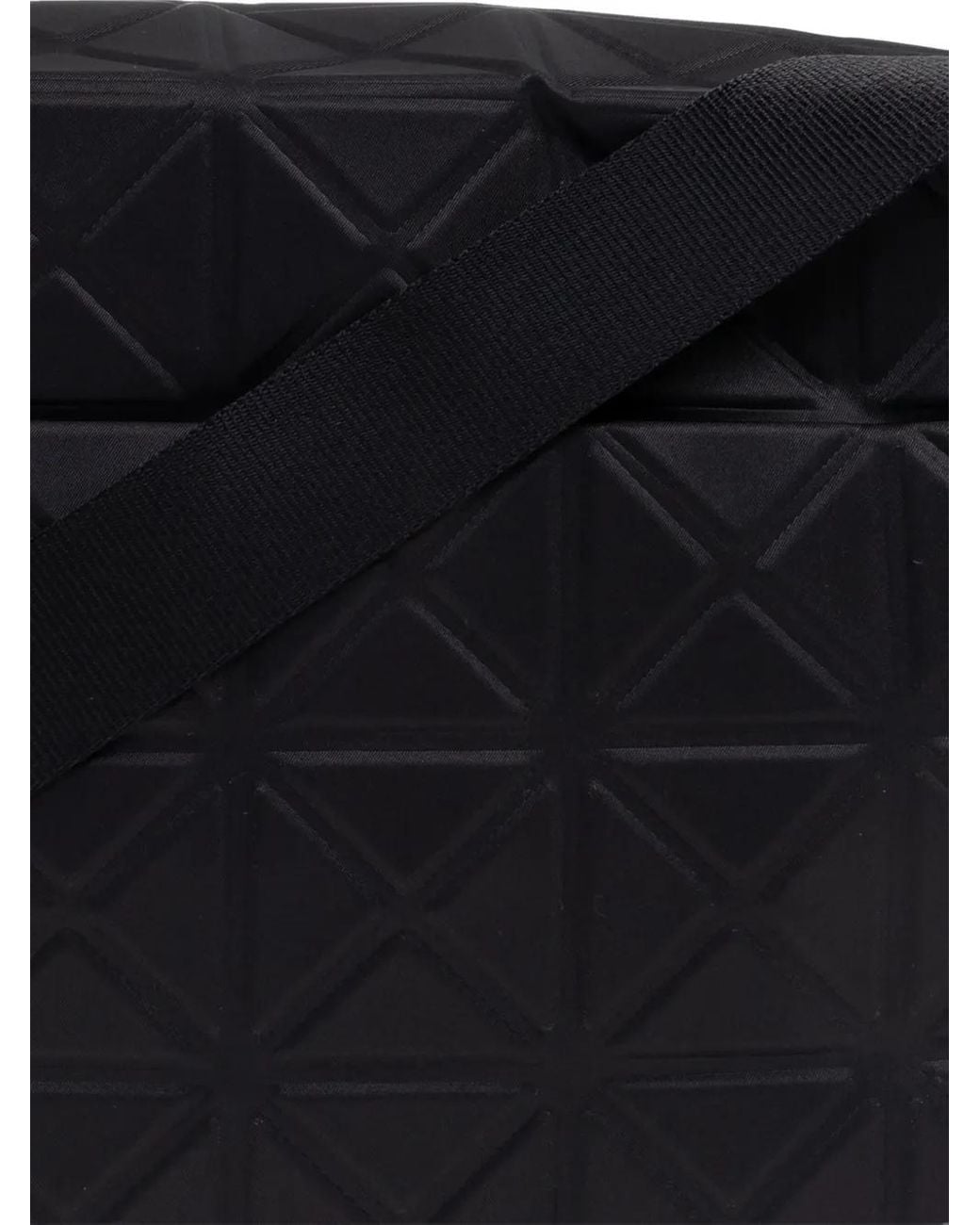 Issey Miyake Black Geometric-Pattern Shoulder Bag