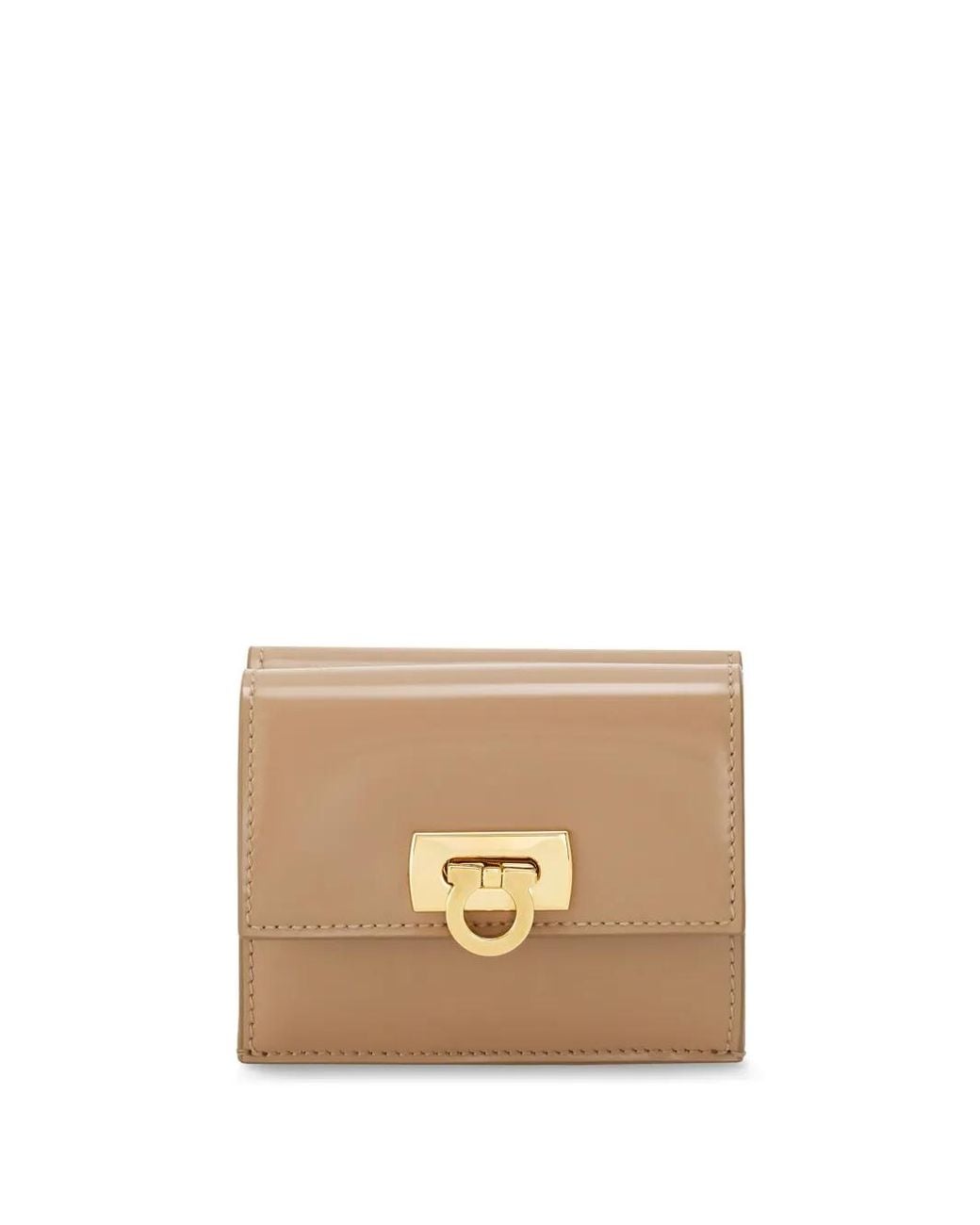 Ferragamo Natural Gancini-Buckle Leather Wallet 8056283173162
