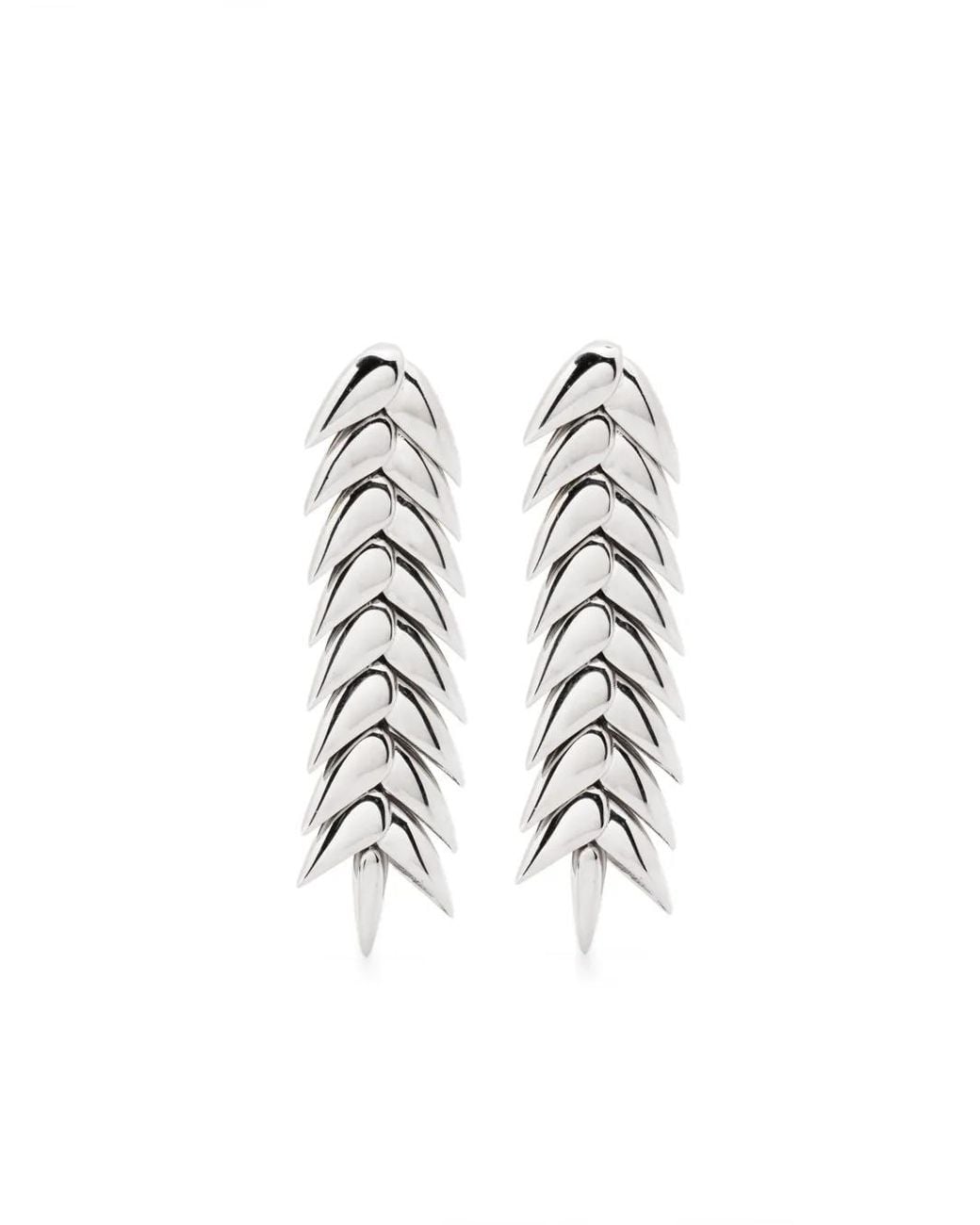 Bevza White Spikelet Earrings