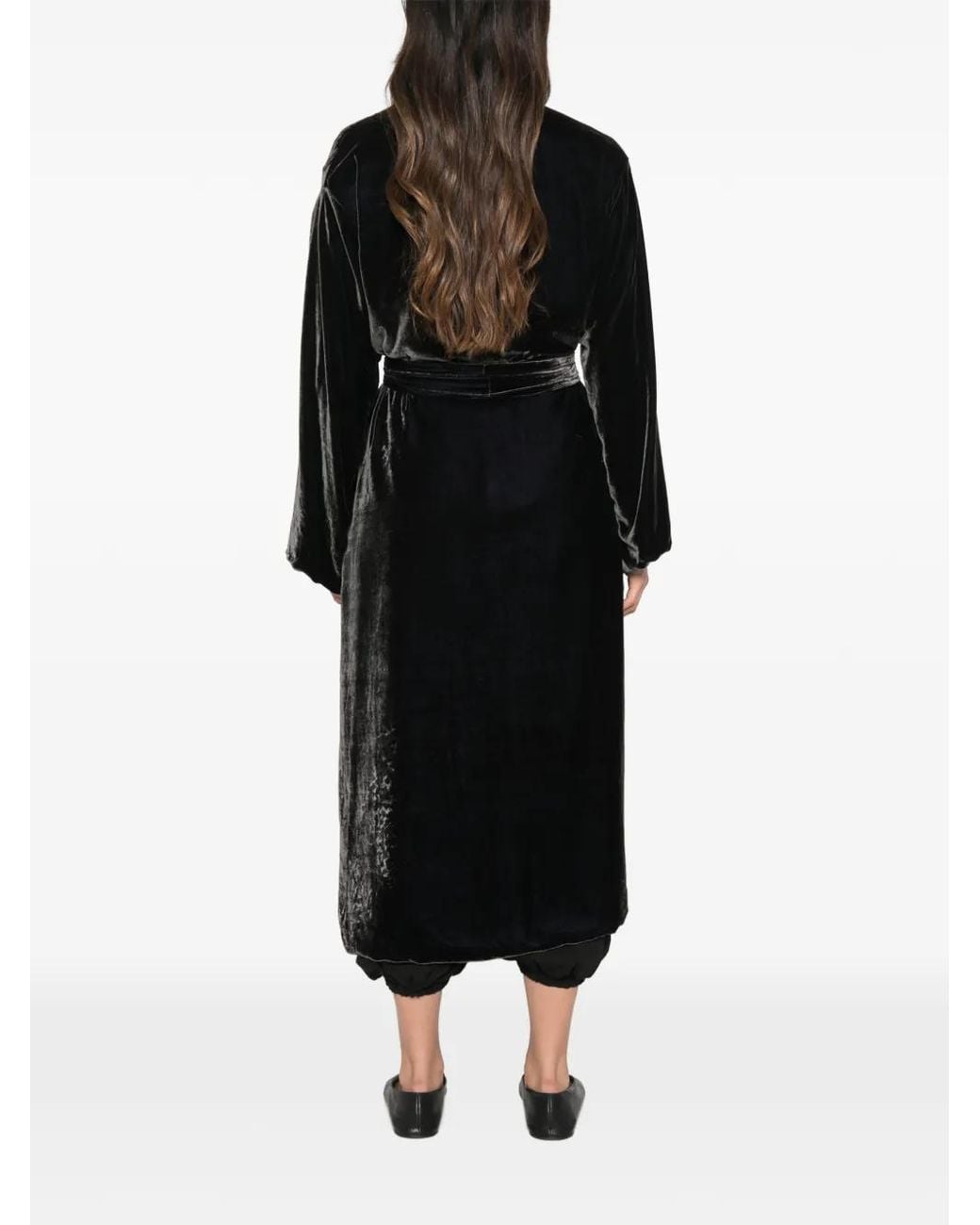 Whyci Black Cape En Velours À Fleurs