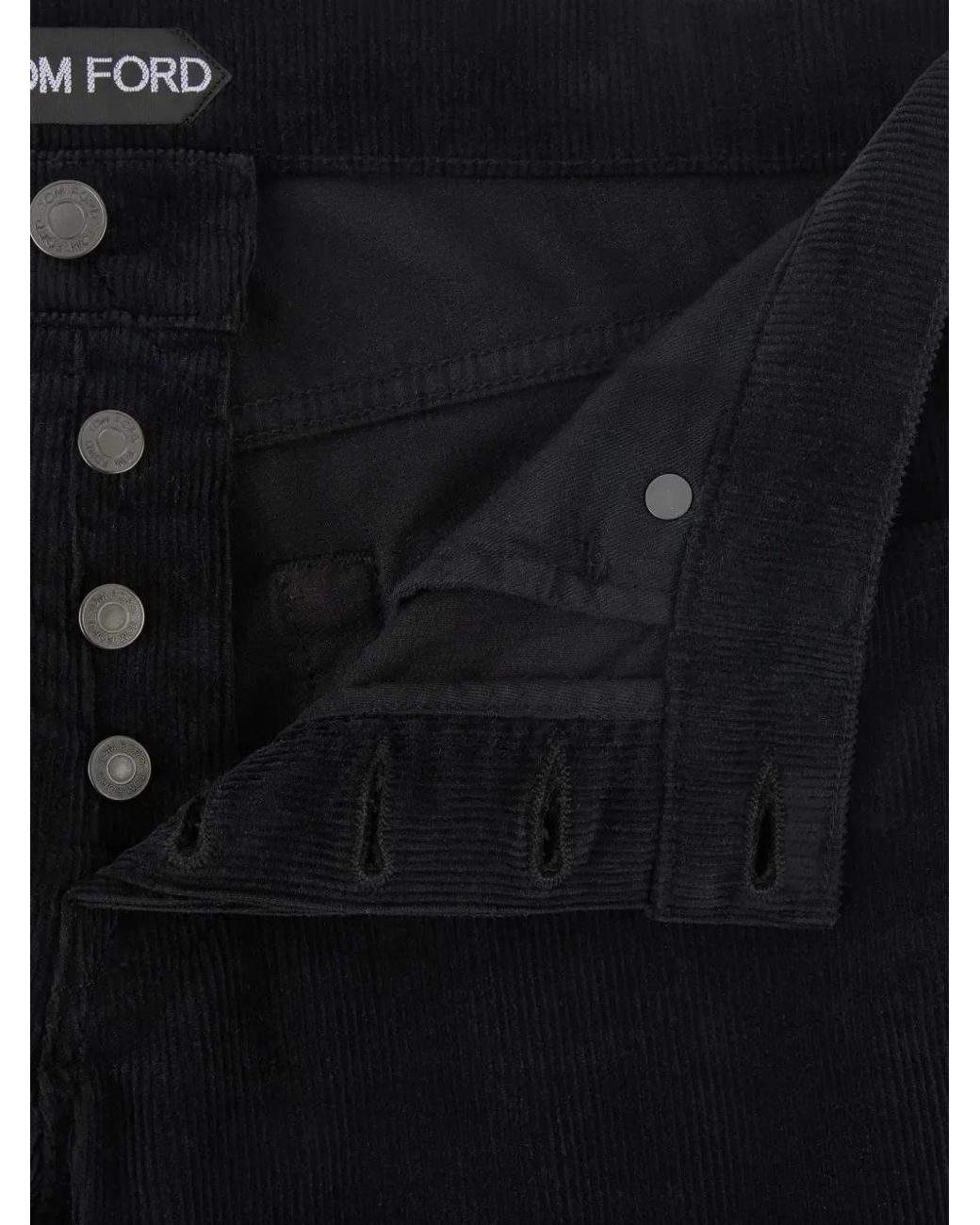 Tom Ford Black 12 Waves Cord Slim Fit Jeans for men