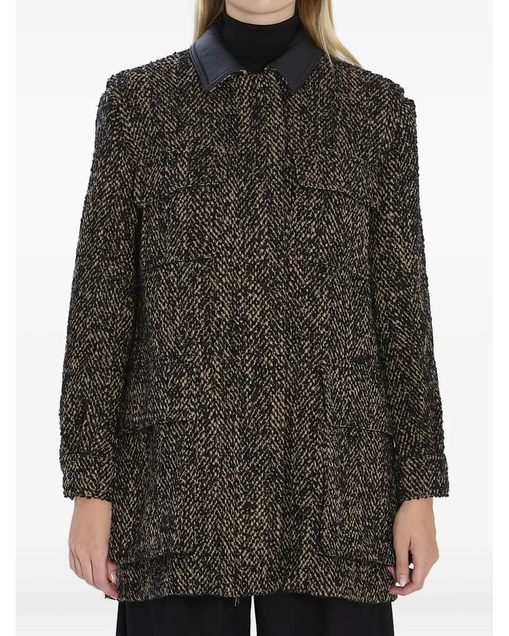 Max Mara Black Veste Angio À Chevrons