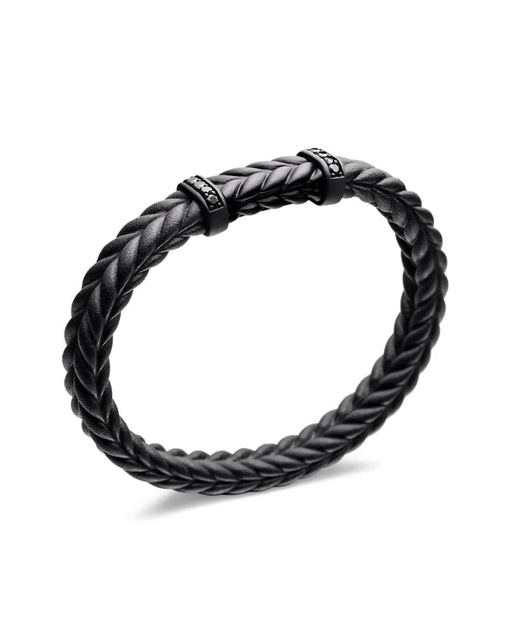 David Yurman Black Chevron Braided Diamond Bracelet for men