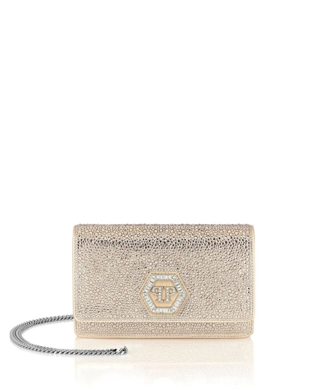 Bolso Hexagon Con Strass Philipp Plein de color Gray