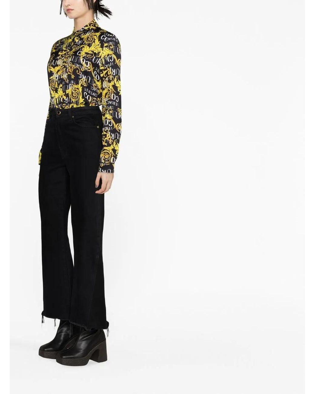 Versace Jeans Couture Black Logo Print Shirt
