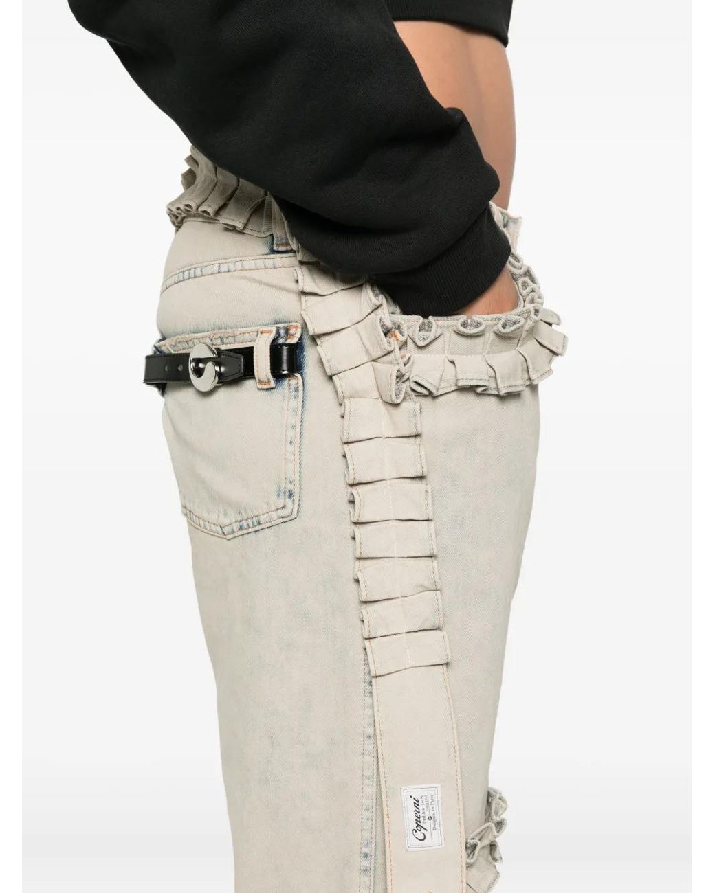 Coperni Natural Ruffled Jeans for men