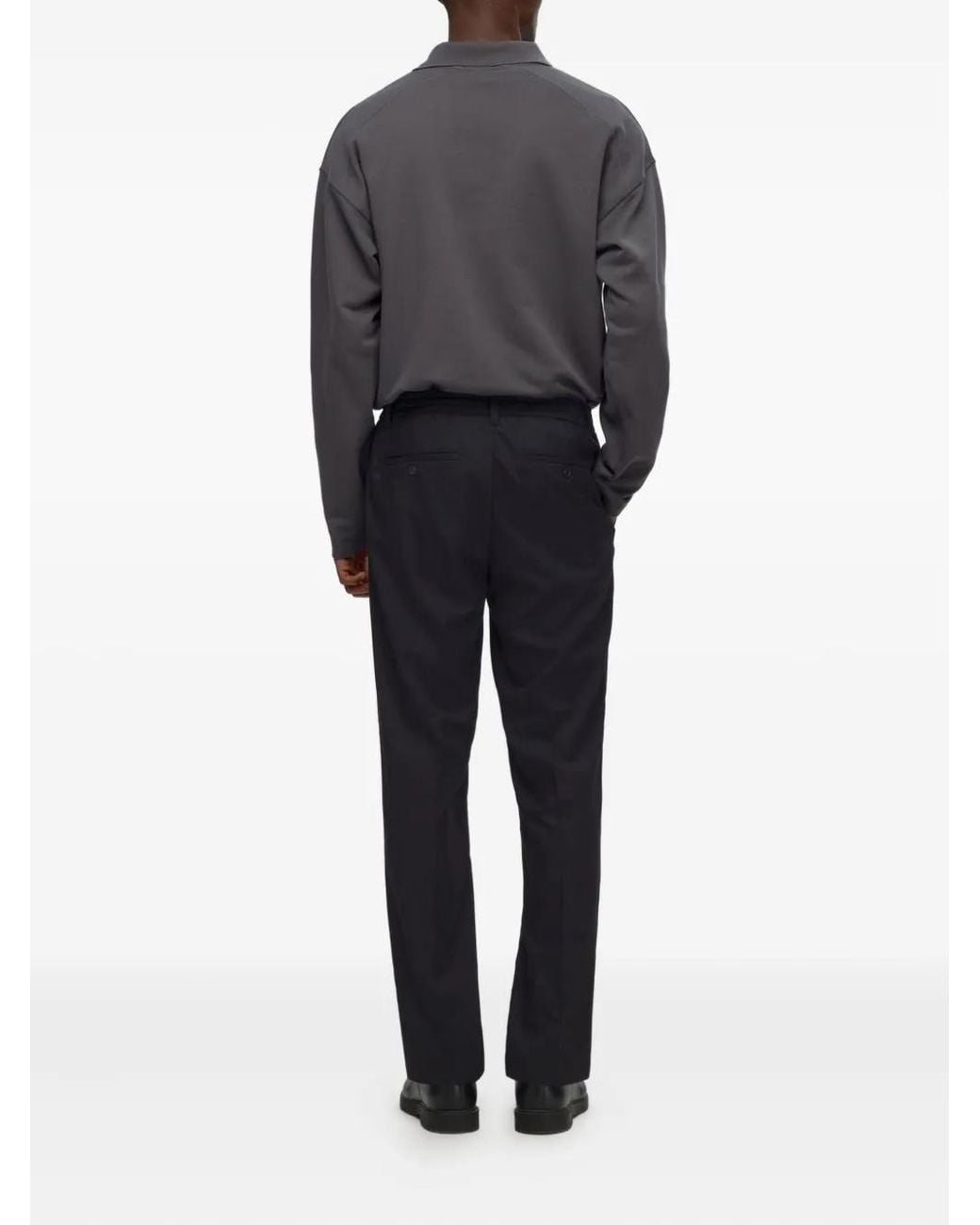 SELECTED Black Drawstring Trousers for men