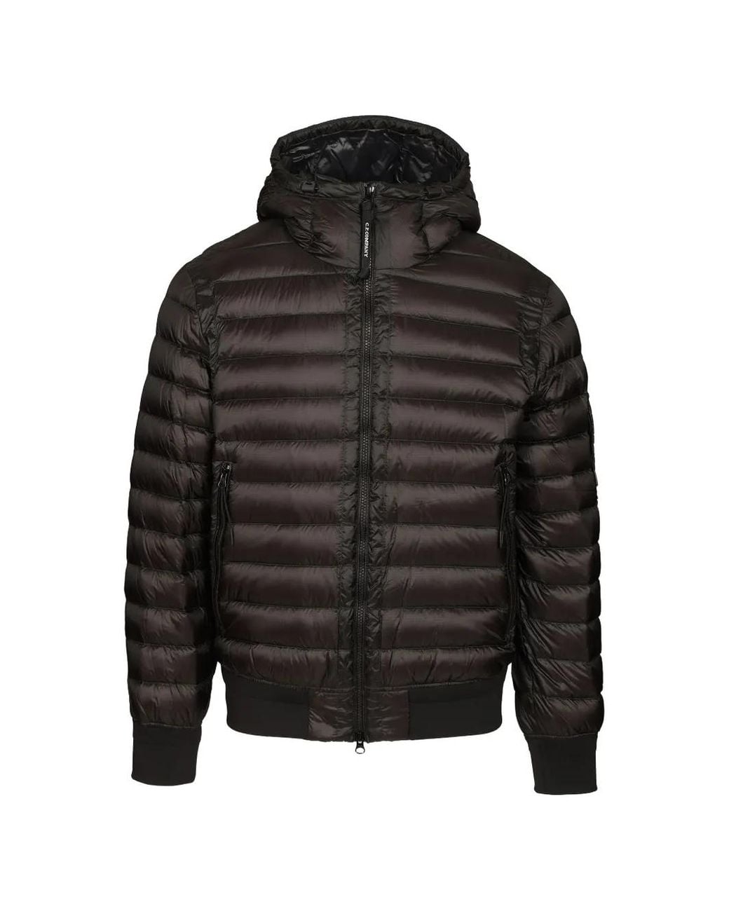 C P Company Black Logo Down Jacket for men