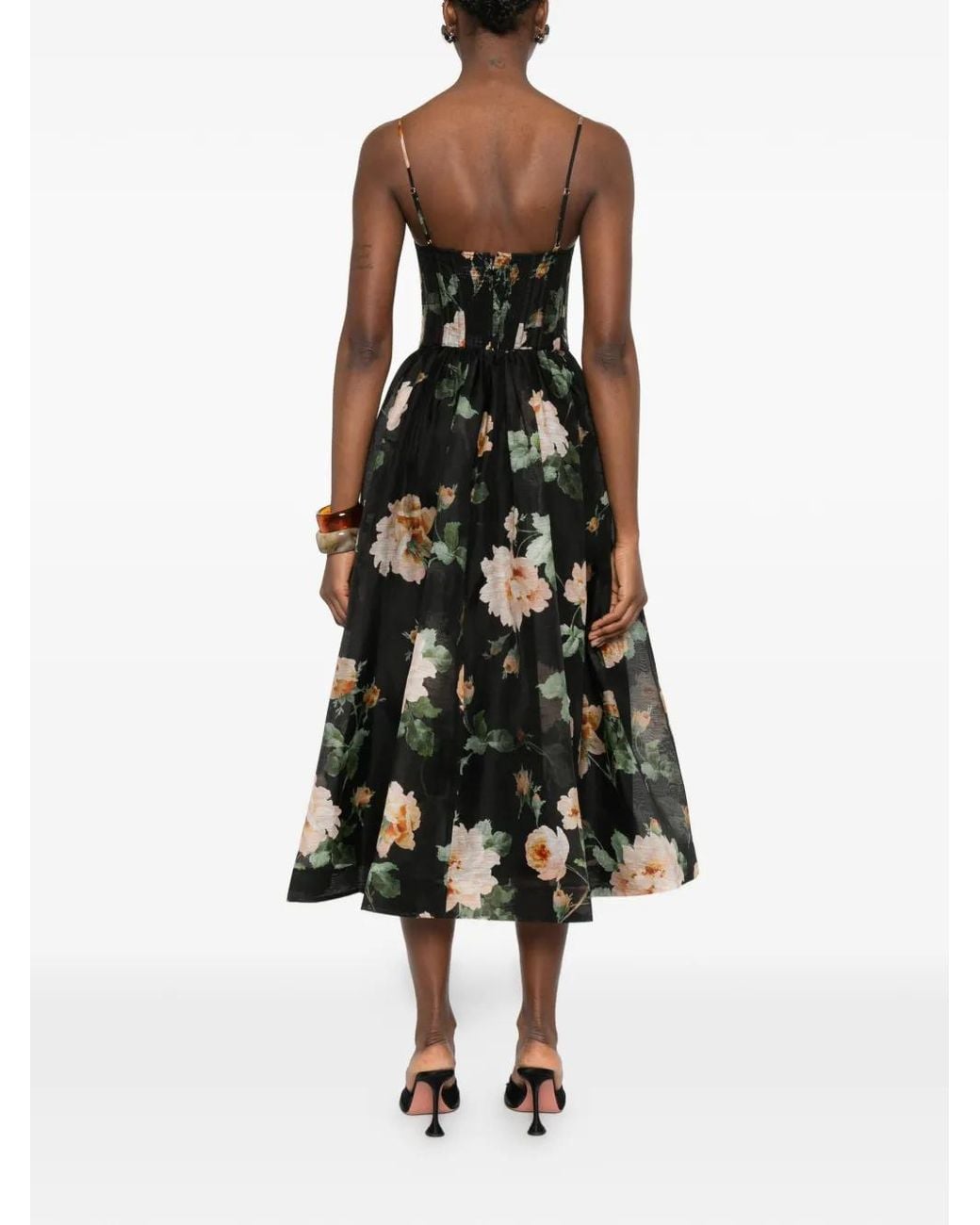 Zimmermann Luna フローラル ドレス Black