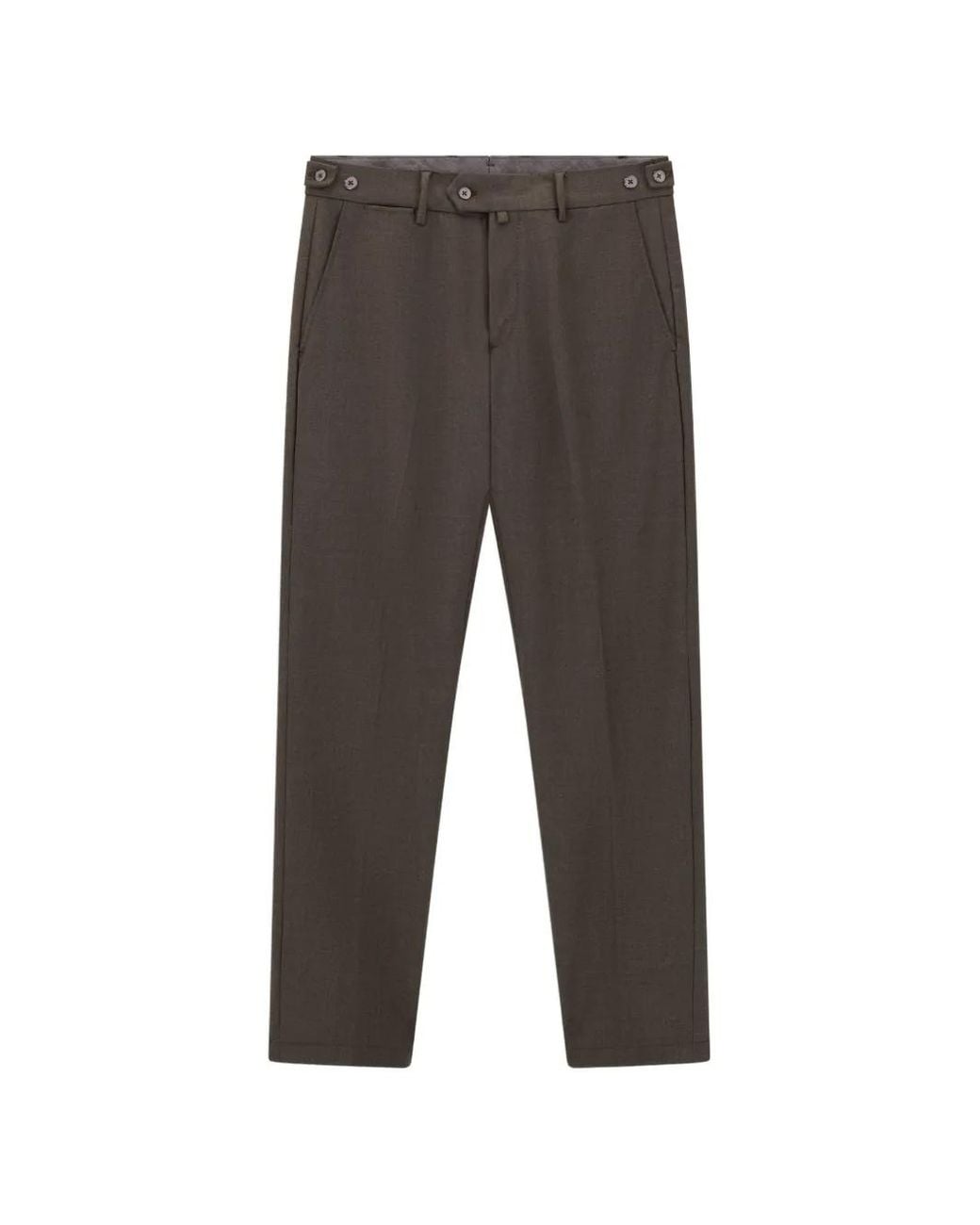 Boggi Gray Stretch Flannel Trousers for men