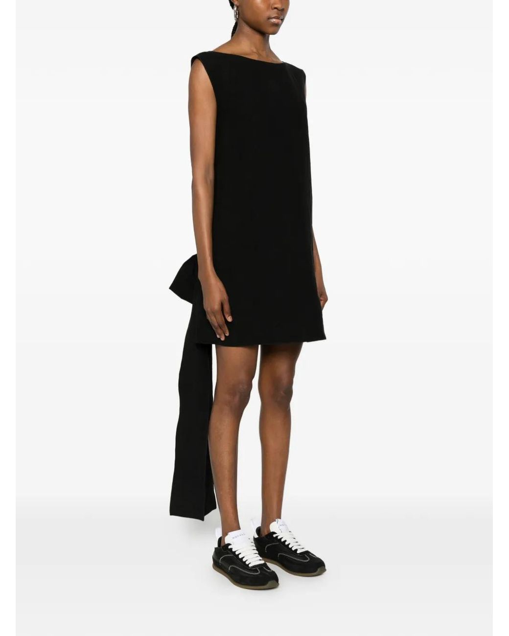 N°21 Black Robe Sans Manches À Détail De Nœud