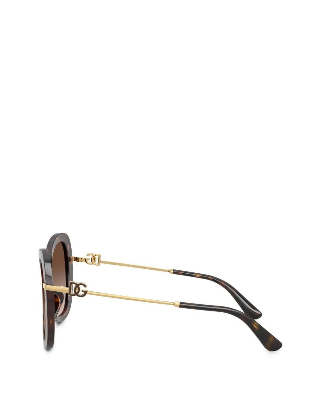 Dolce & Gabbana Brown Oversized-Frame Tortoiseshell Sunglasses