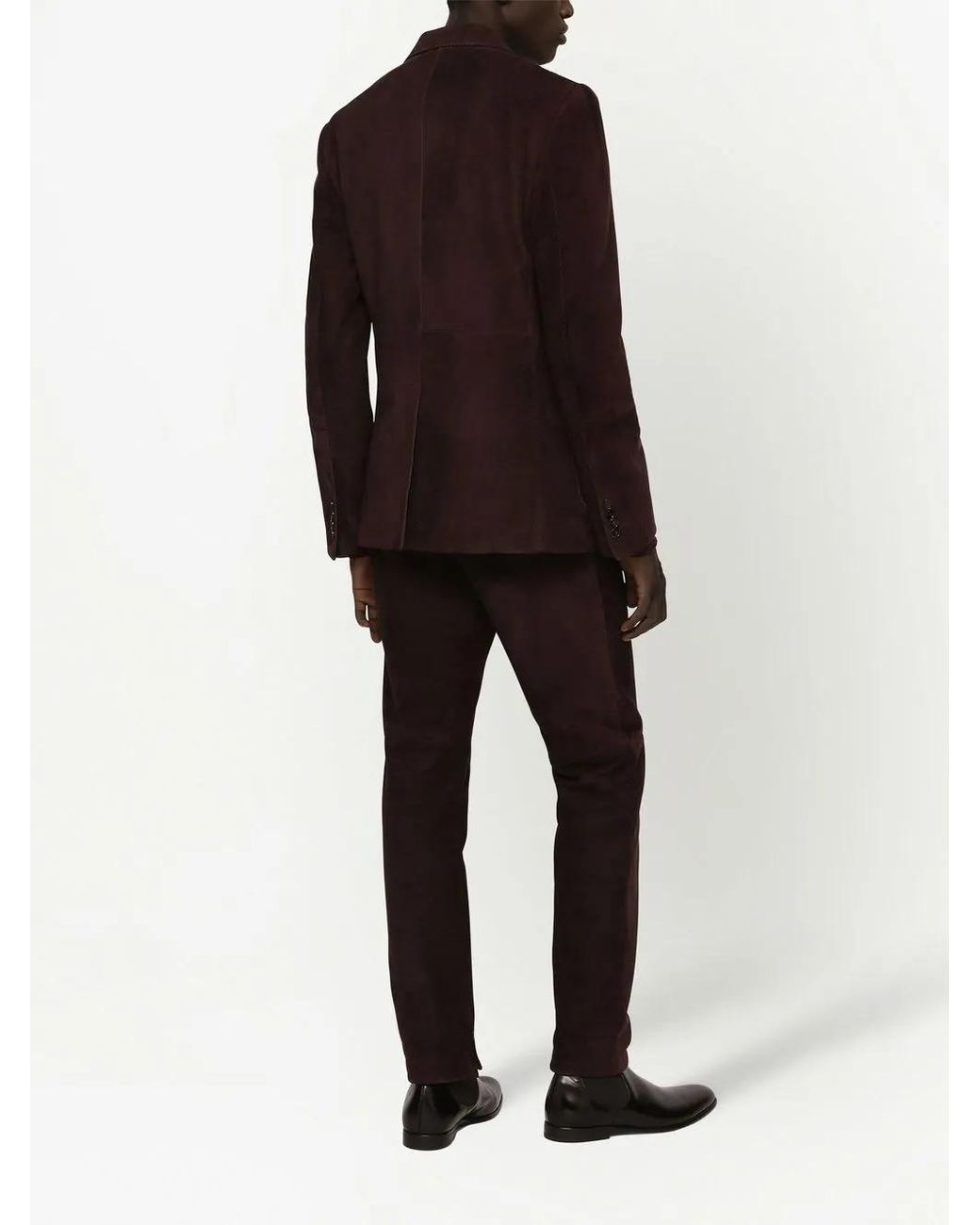 Dolce & Gabbana Brown Double-Breasted Suede Blazer for men