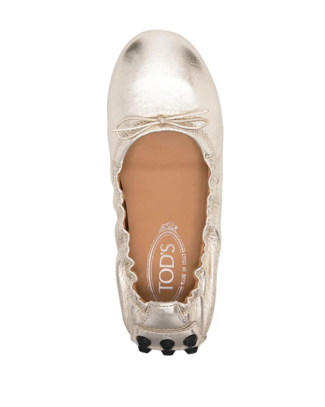 Tod's Natural Bubble Ballerina Leather Shoes