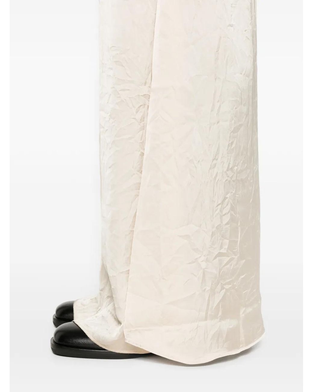 Isabel Benenato White Wrinkled Maxi Skirt