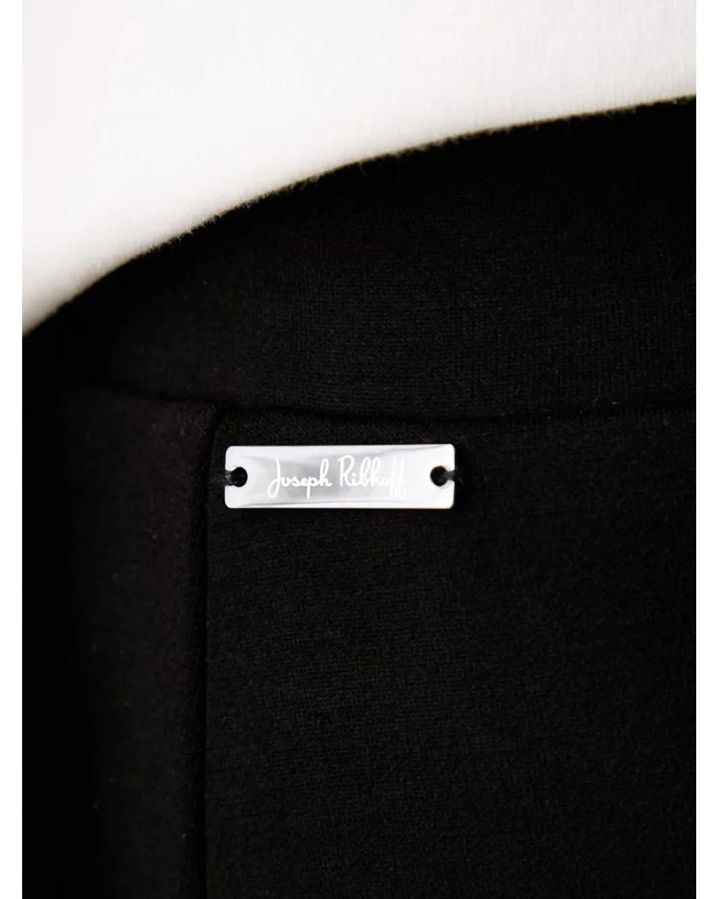 Joseph Ribkoff Black Logo-Plaque Wide-Leg Trousers