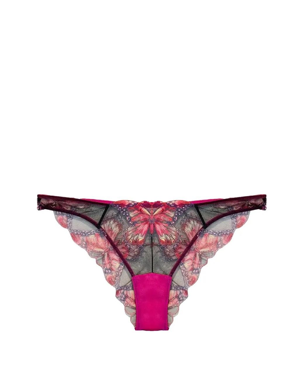 Fleur du Mal Pink Butterfly Scalloped Briefs