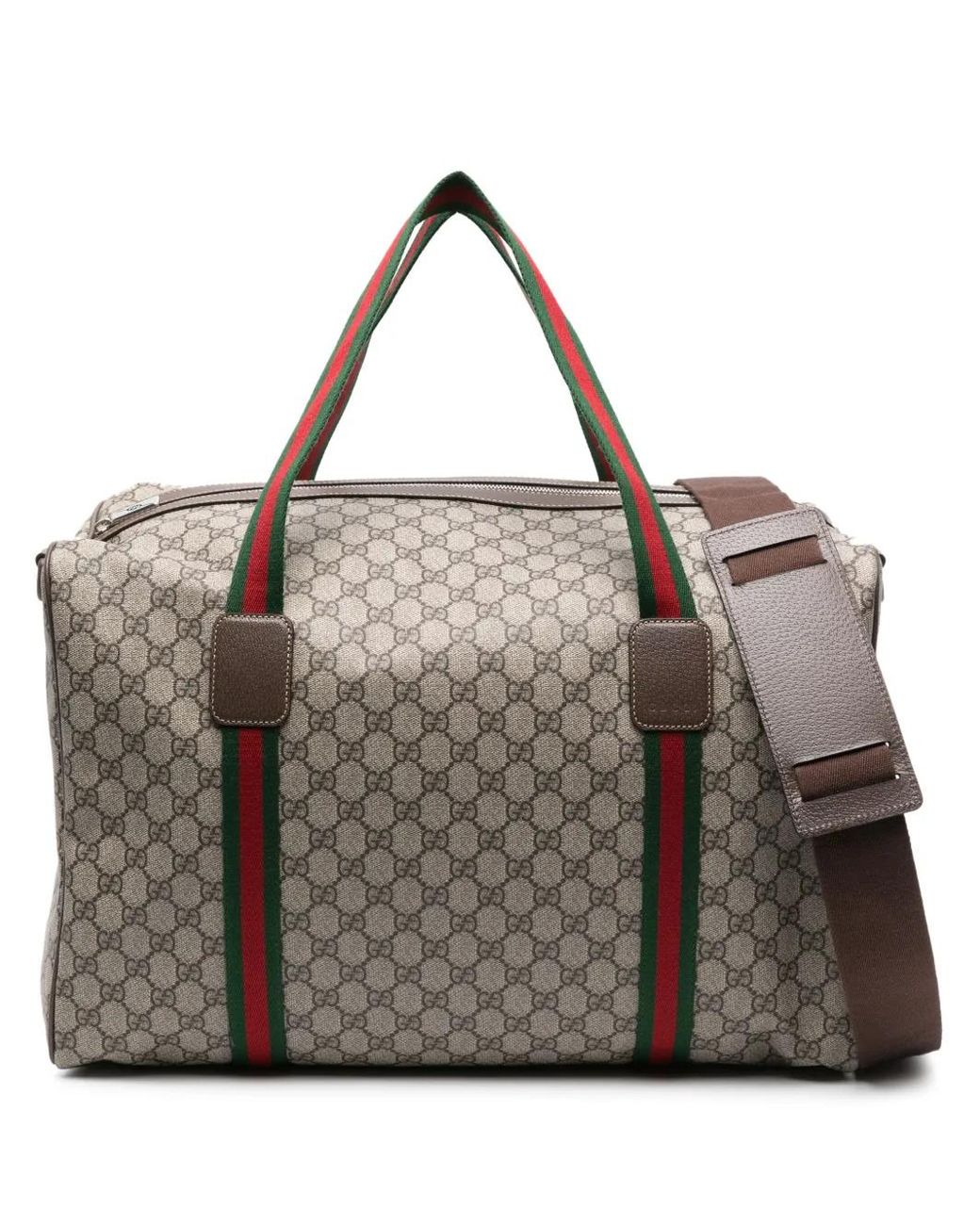Gucci Brown Large Web-Stripe Holdall