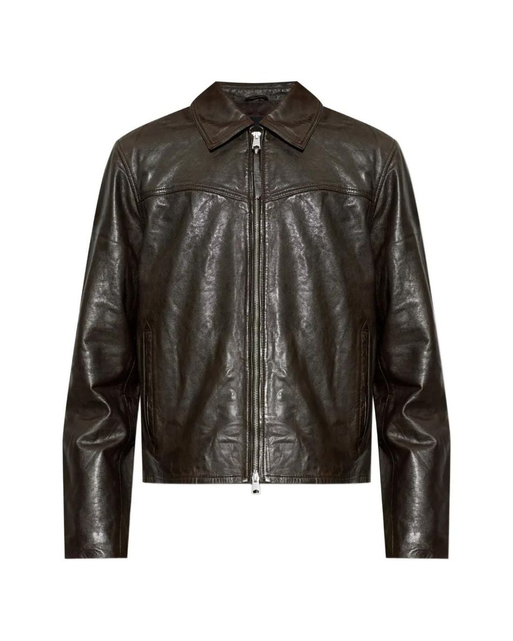 AllSaints Black Tune Lamb-Leather Jacket for men