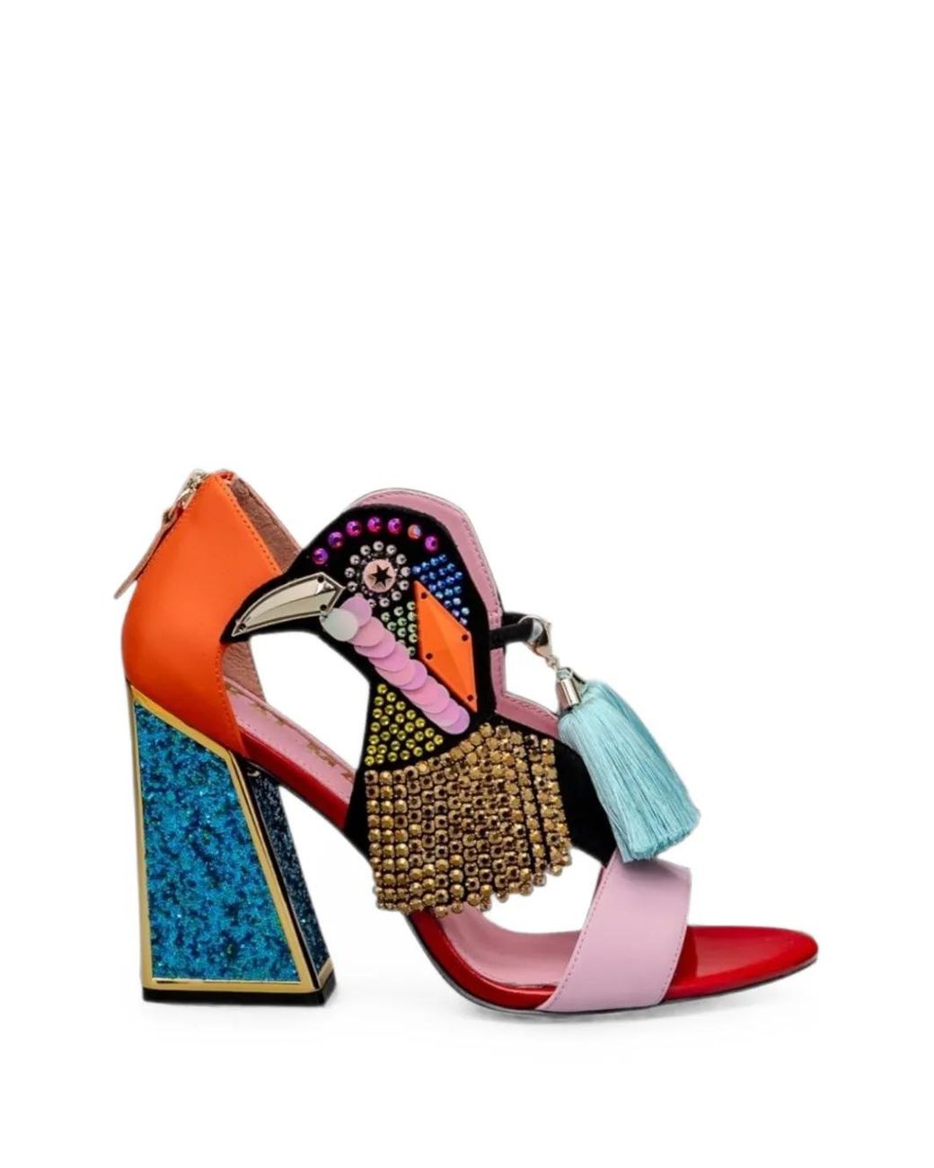 Kat Maconie White Embellished Tassel Sandals