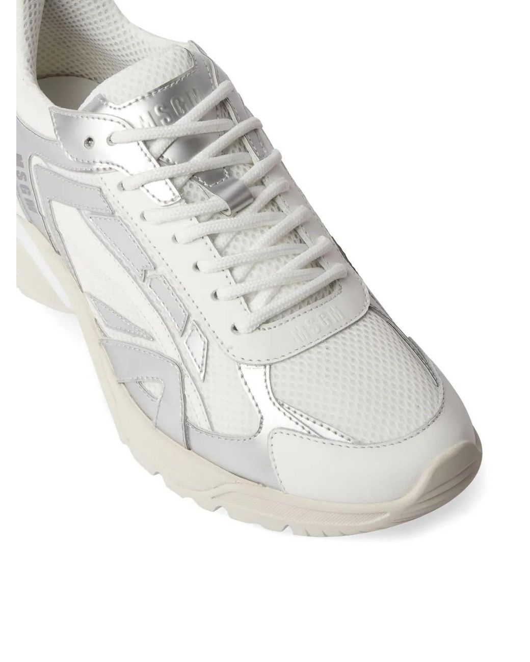 MSGM White Sneakers Mit Logo-Prägung