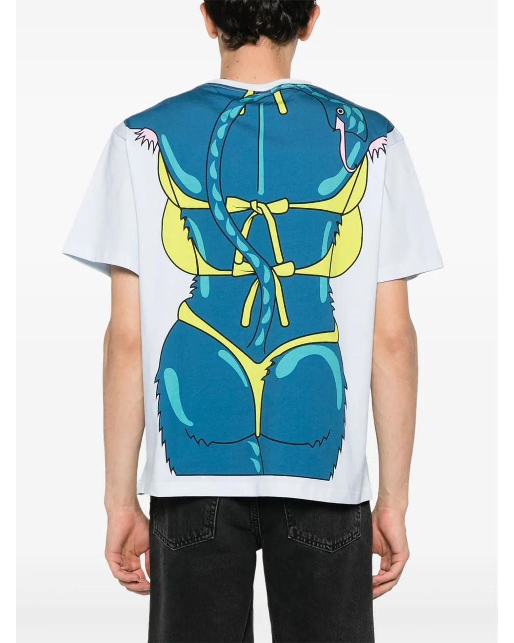 Charles Jeffrey Blue Sexy Beasts Graphic-Print T-Shirt