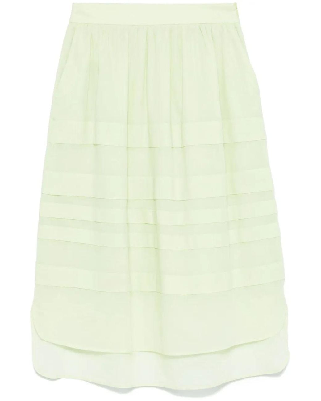 Peserico Yellow Ribbed Midi Skirt