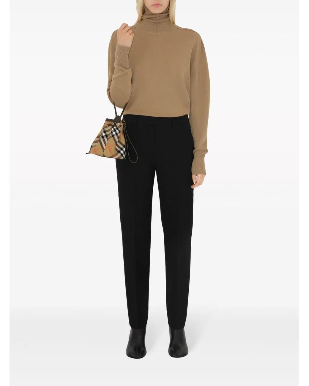 Burberry Natural Check Drawstring Mini Bag