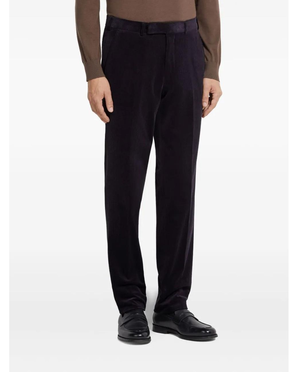 Zegna Blue Corduroy Trousers for men