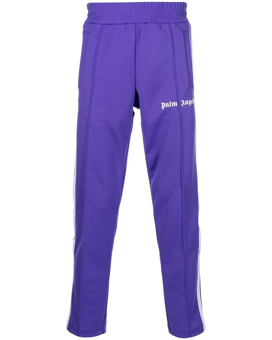 Palm Angels Blue Logo-Print Track Pants for men