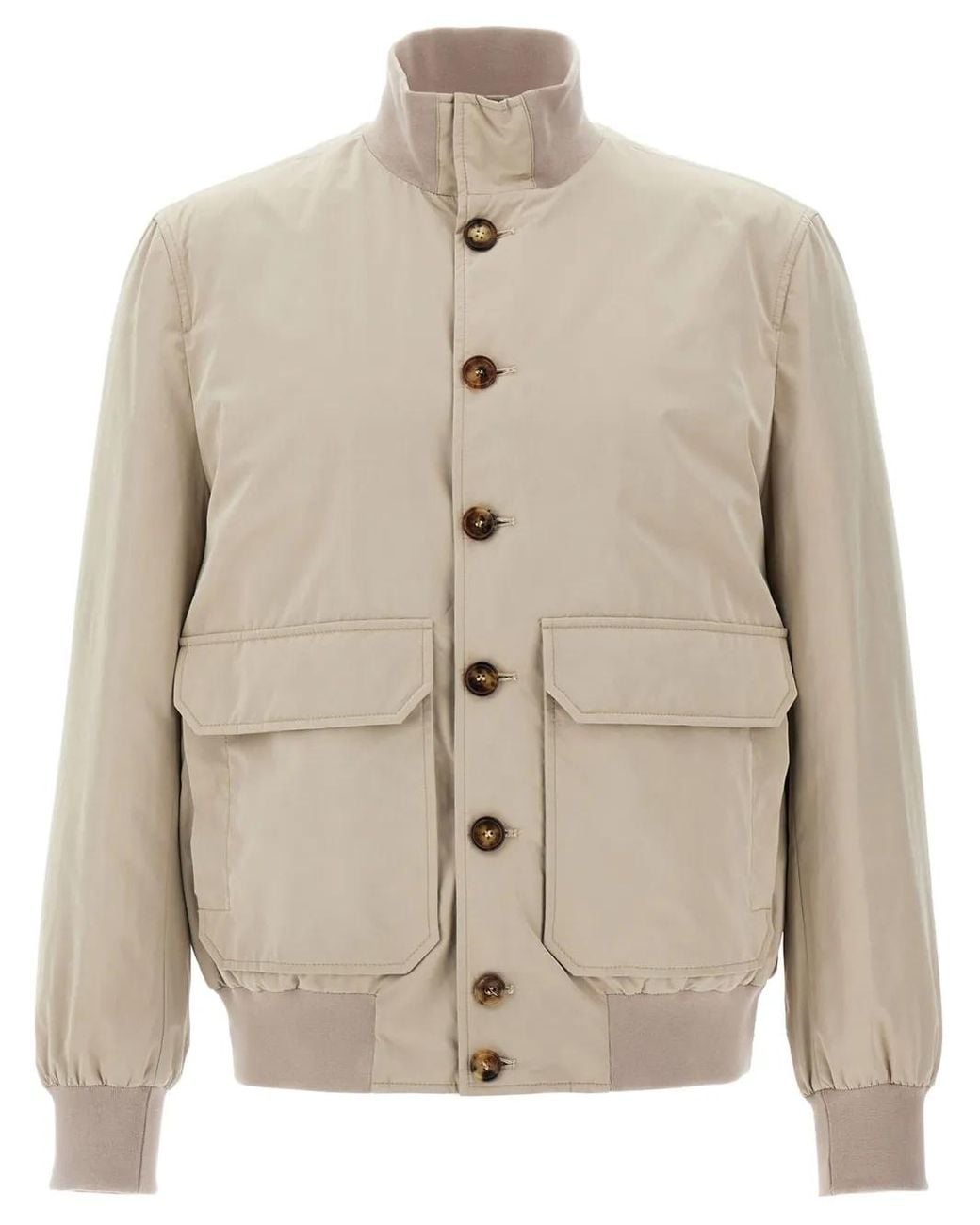 Brunello Cucinelli Natural Water-Repellent Bomber Jacket for men