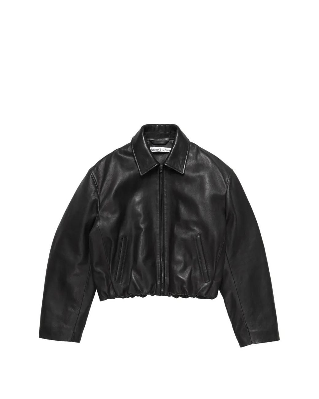 Acne Black Logo-Debossed Cropped Jacket