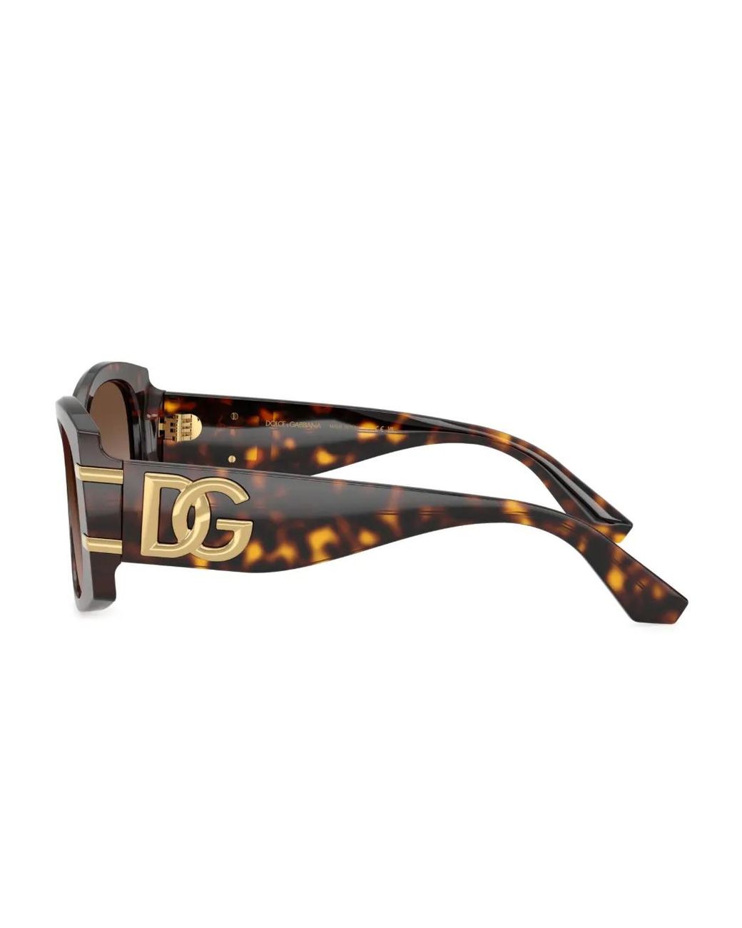 Dolce & Gabbana Brown Geometric-Frame Sunglasses