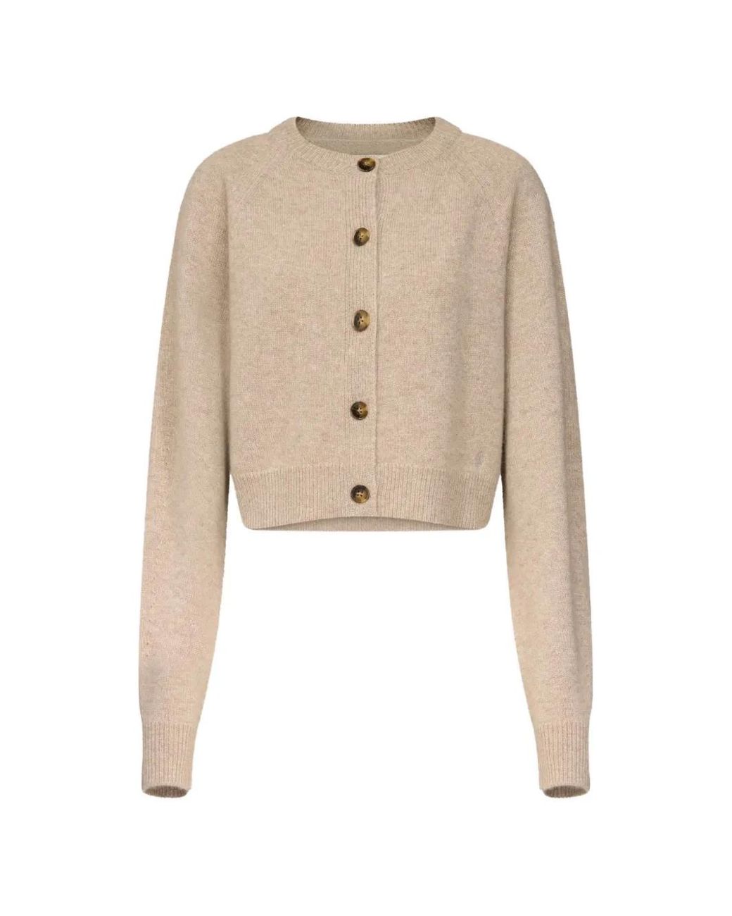 Loulou de Saison Natural Heike Raglan-Sleeve Cropped Cardigan