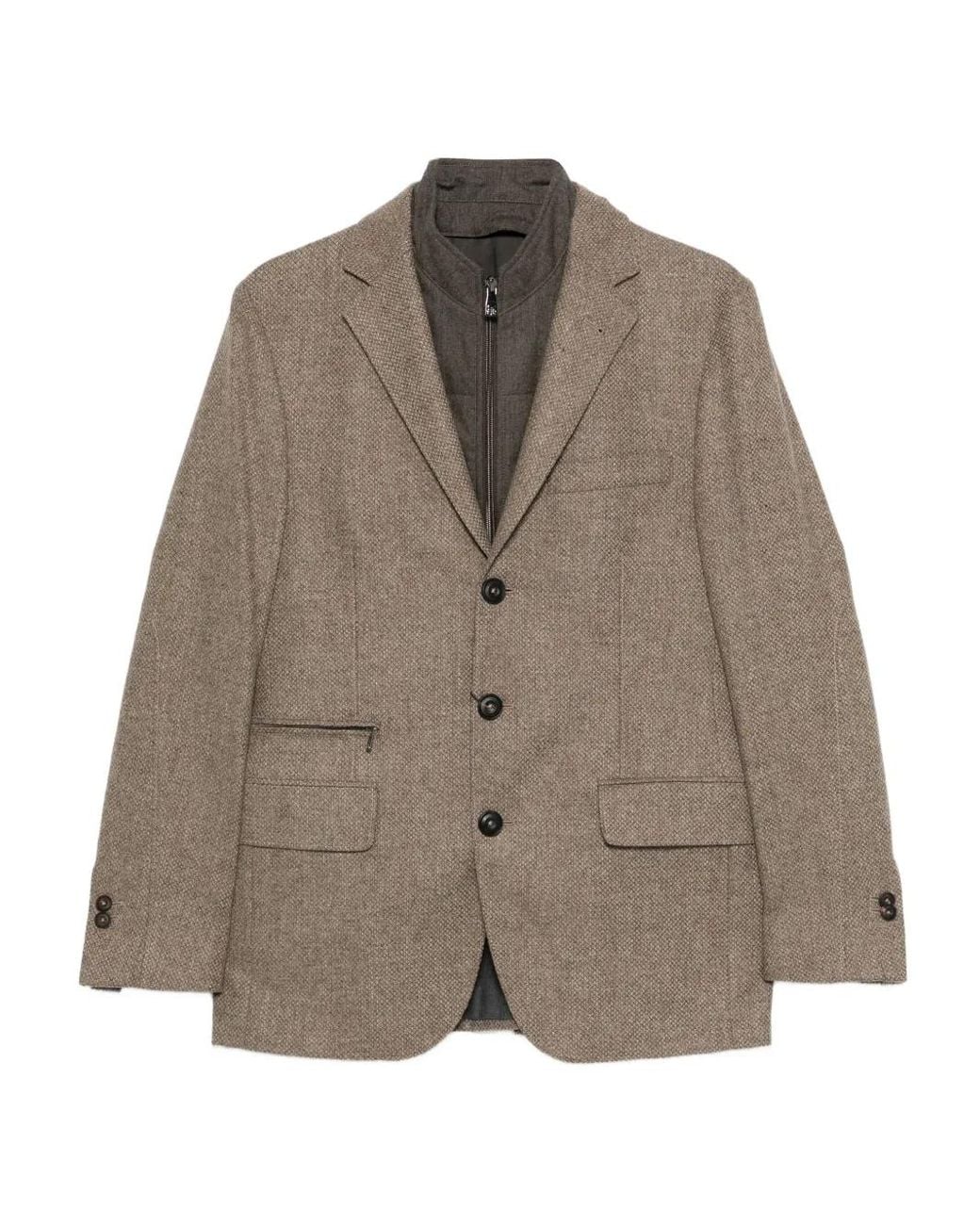 Corneliani Tailored Three-Button Jacket in Brown für Herren