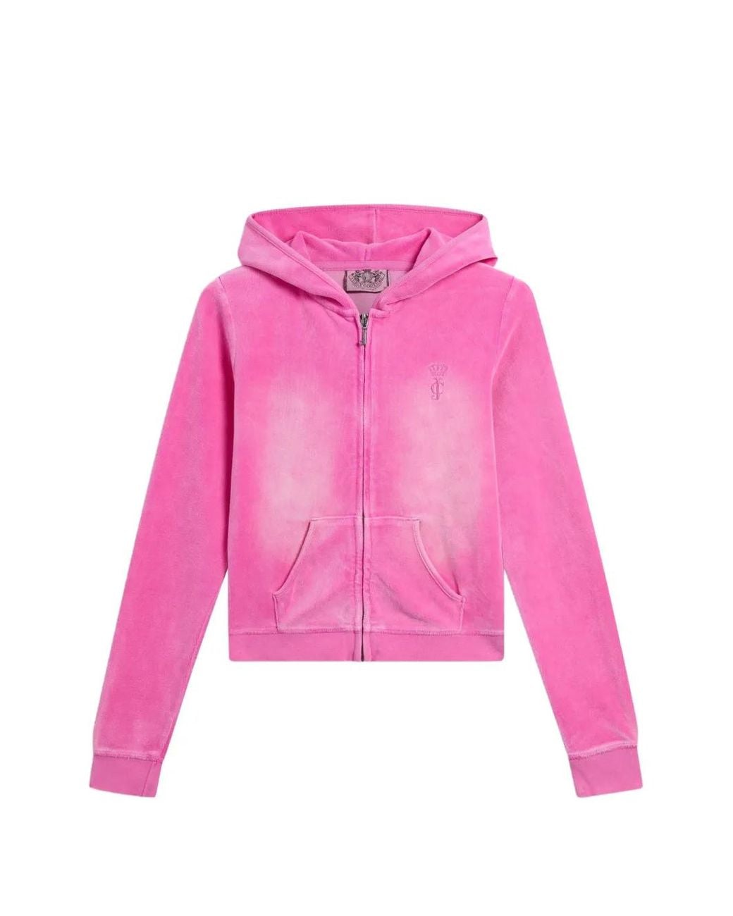 Juicy Couture Pink Hoodie À Effet Délavé Zippé