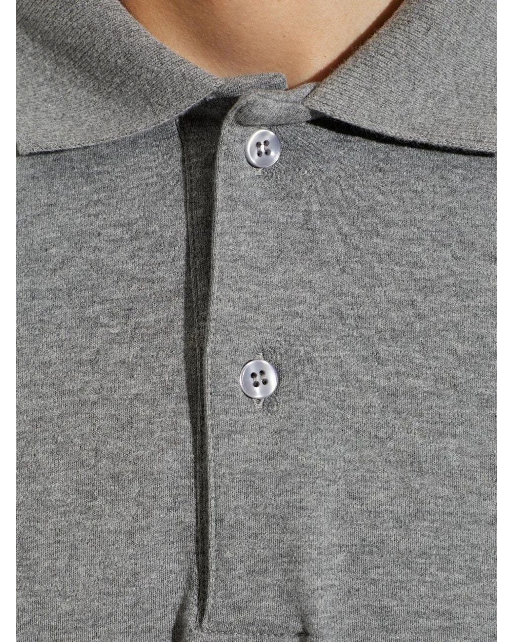 DARKPARK Gray Zack Layered-Sleeve Cotton Polo Shirt for men