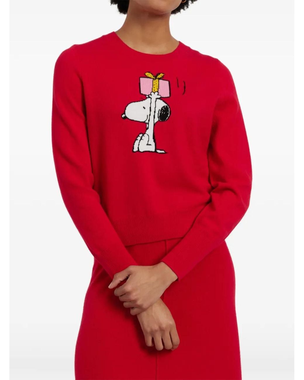 Chinti & Parker Red Snoopy's Gift Sweater