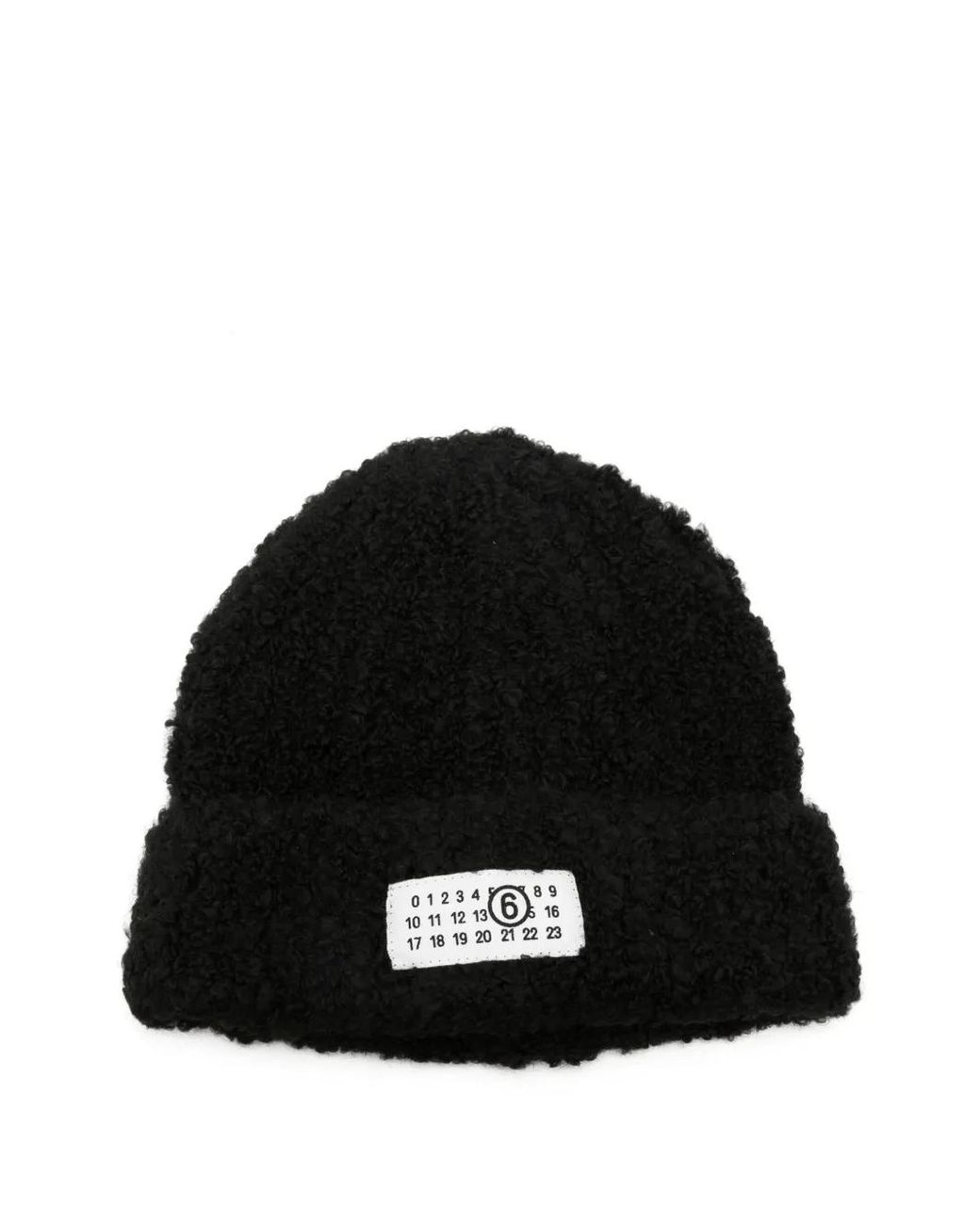 MM6 by Maison Margiela Black Bonnet En Maille Tressée