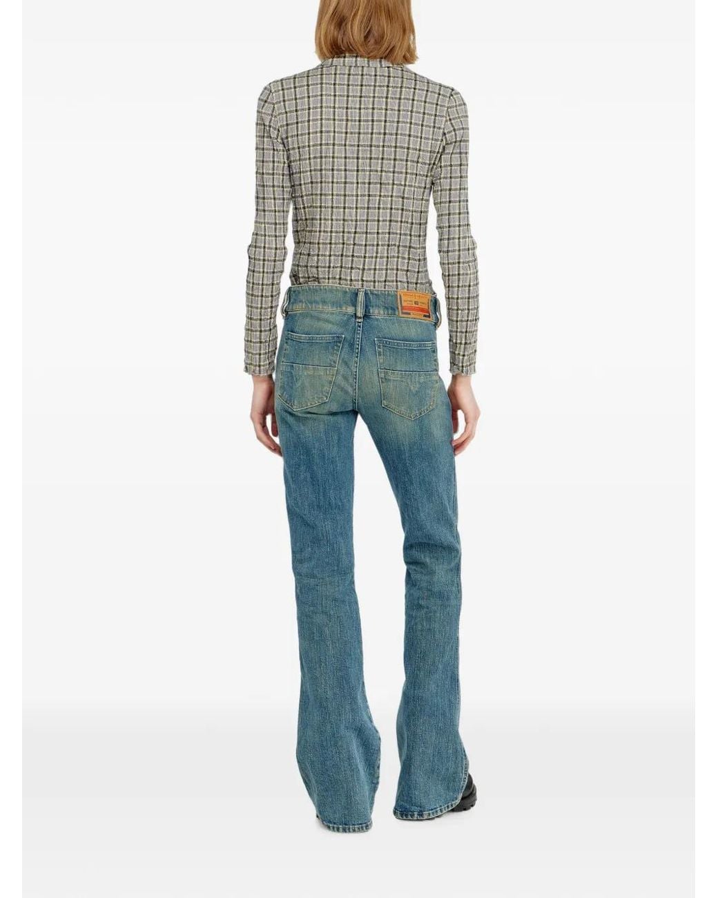 DIESEL Blue Bootcut Jeans Low-Waist D-Hush