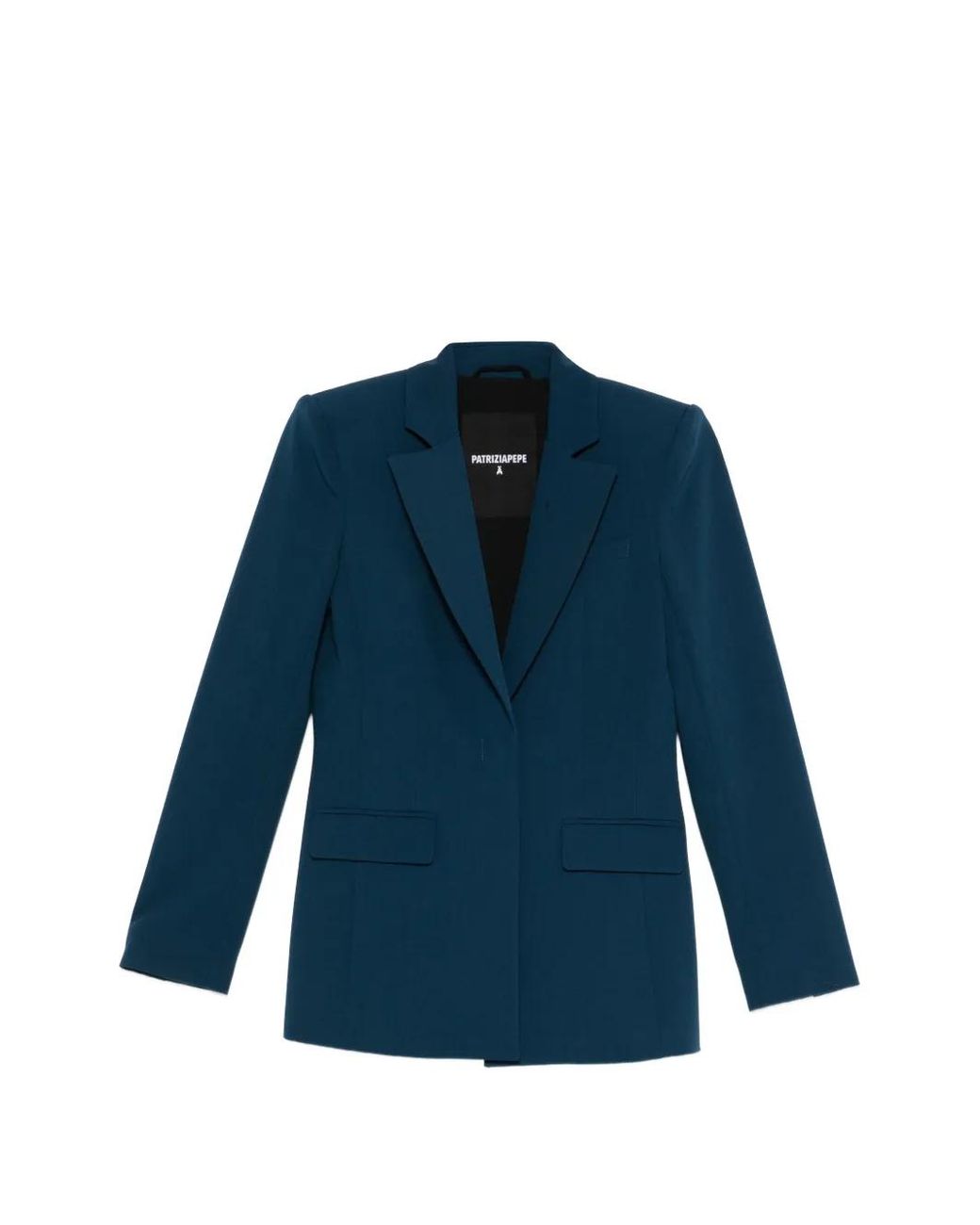 Patrizia Pepe Blue Single-Breasted Slim-Fit Blazer