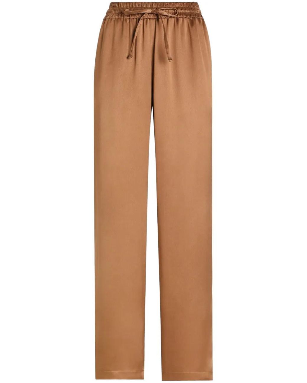 Dolce & Gabbana Brown Silk Pyjama Trousers