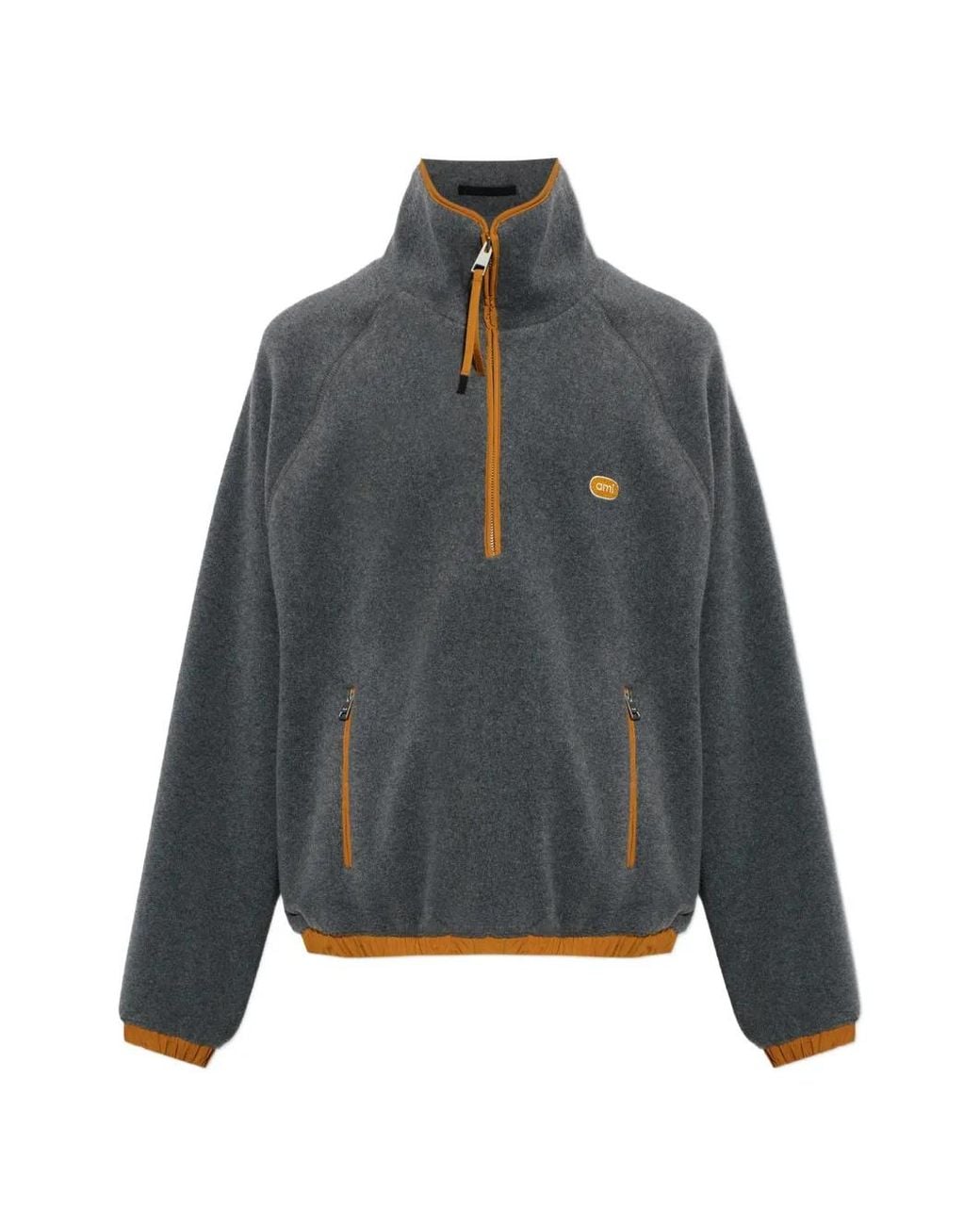 AMI Blue Fleece Vareuse With Ami Patch