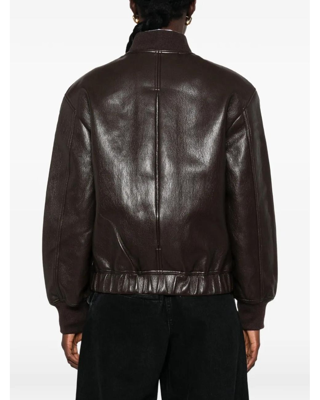 Frankie Shop Black Alena Faux-Leather Bomber Jacket