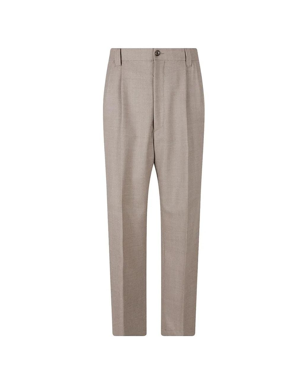 L.b.m. 1911 Gray Straight-Leg Pleated Trousers for men