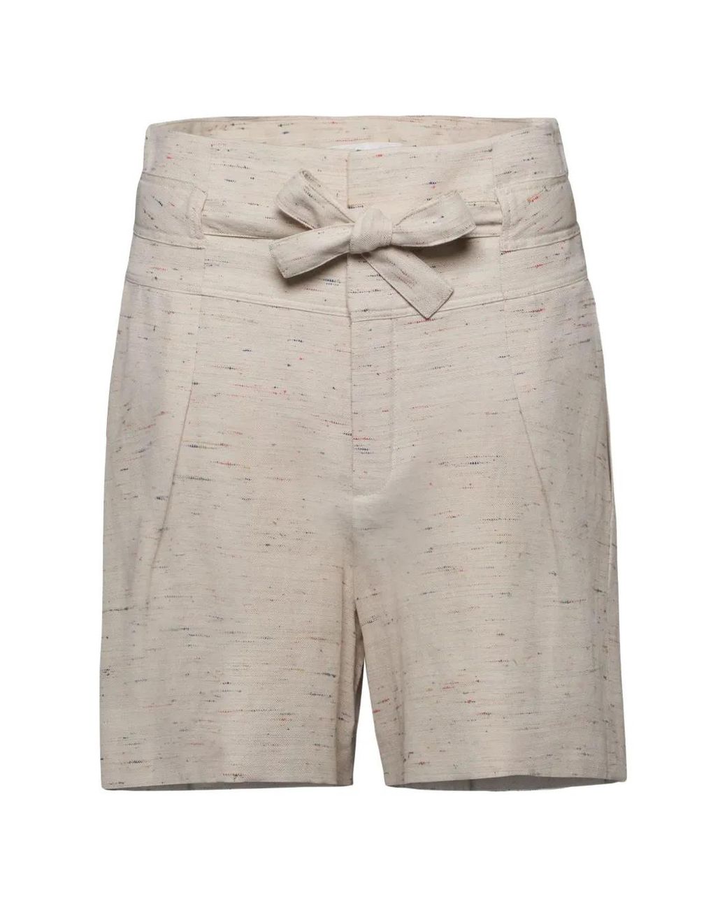 Chloé Gray Bow-Detail Pleated Shorts